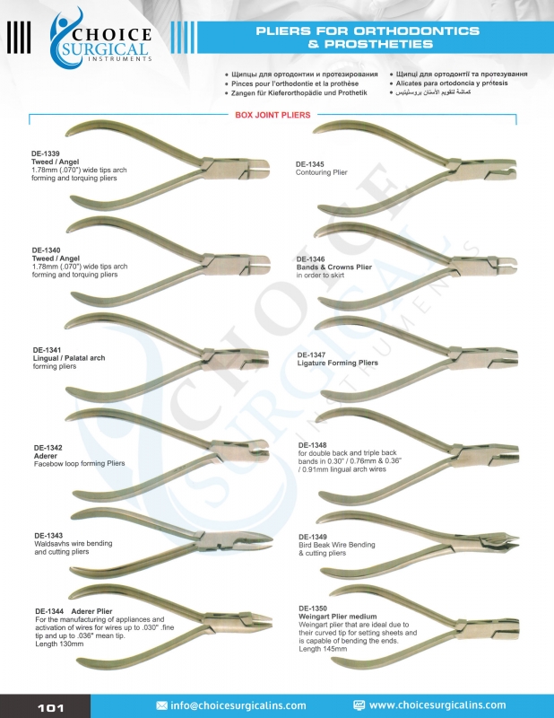 Pliers For Orthodontics & Prostheties